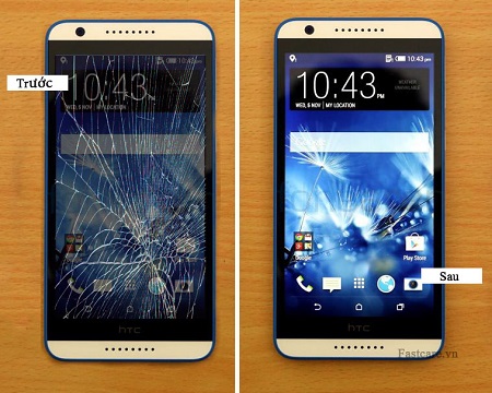 Ảnh minh họa : Điện thoại HTC vỡ kính - Màn hình hiển thị bình thường